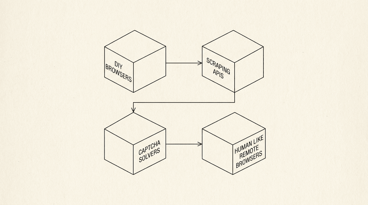 Diagram showing four categories of Cloudflare bypass tools and how they relate to each other