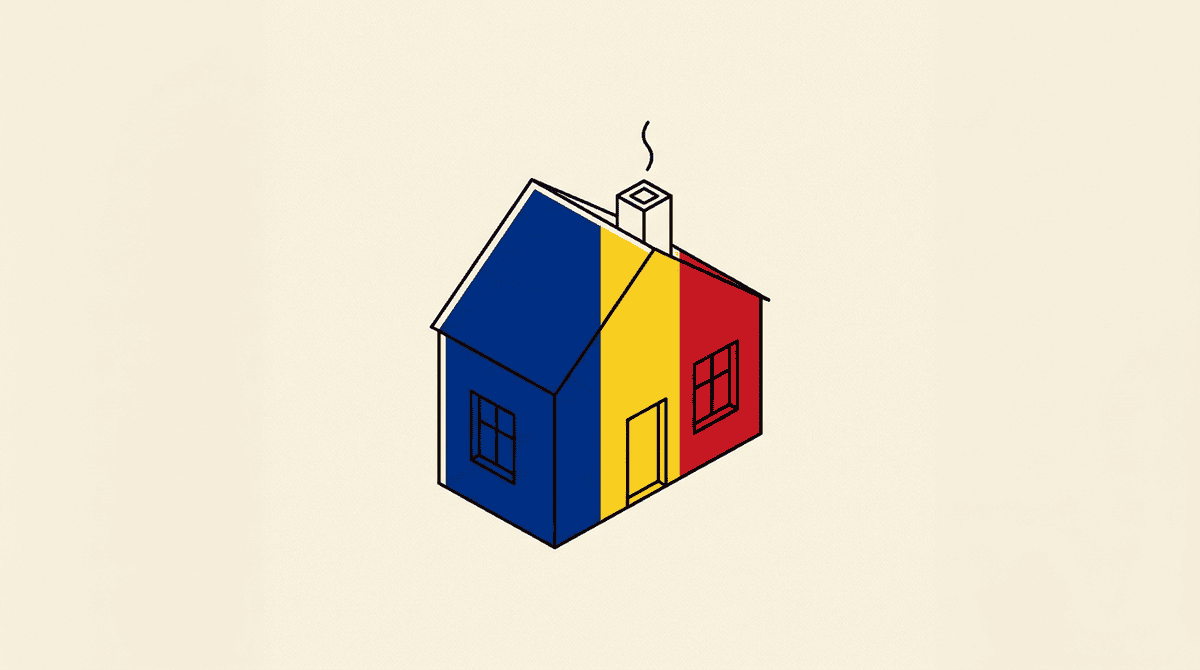 Romanian flag styled as a house icon — Romania residential proxies