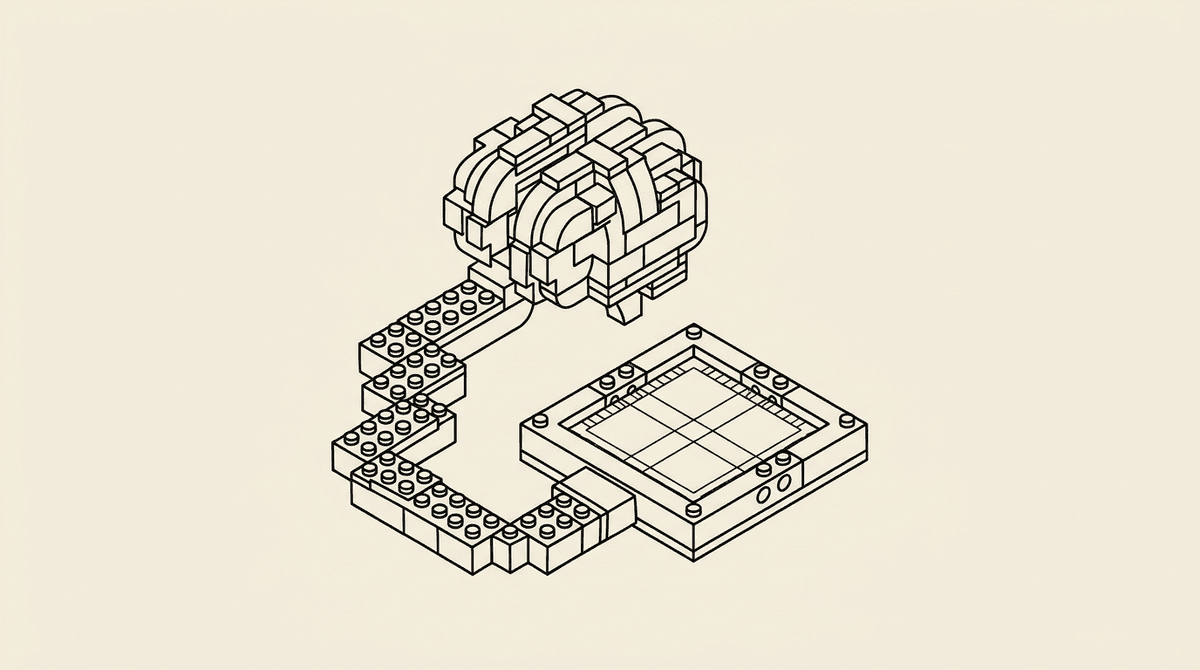 Lego-style MCP socket plugged into a brain icon — what is a Browser MCP