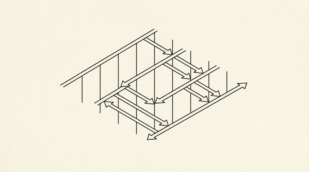 Sequence diagram with vertical lifelines and horizontal arrows — MCP request flow