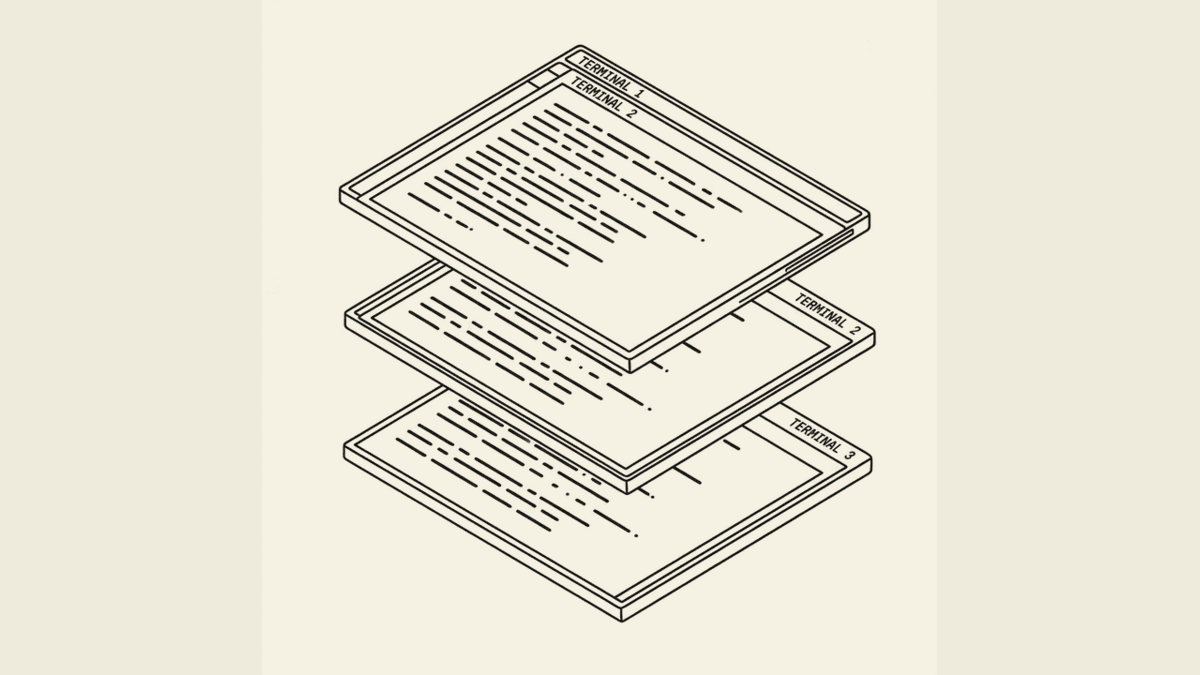 Three layered terminal browser windows showing lines of plain text — lynx, w3m and browsh