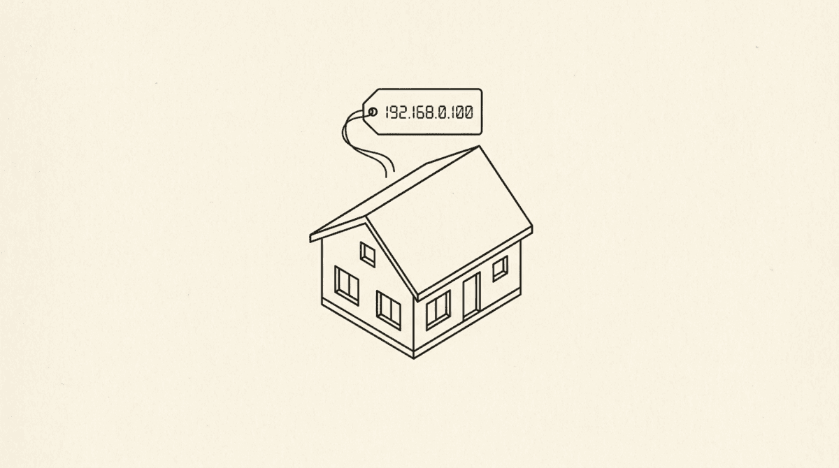 Residential house with an IP-address tag above it — residential IP required