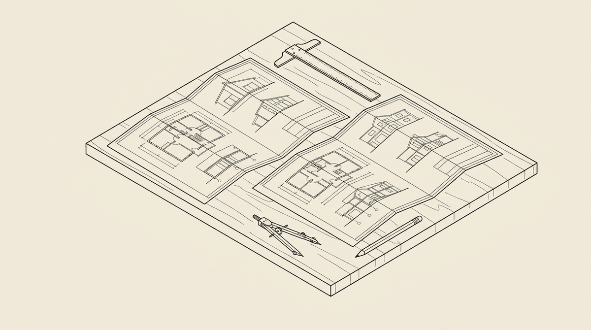 Two architectural blueprints side by side — Human Browser vs Browserbase