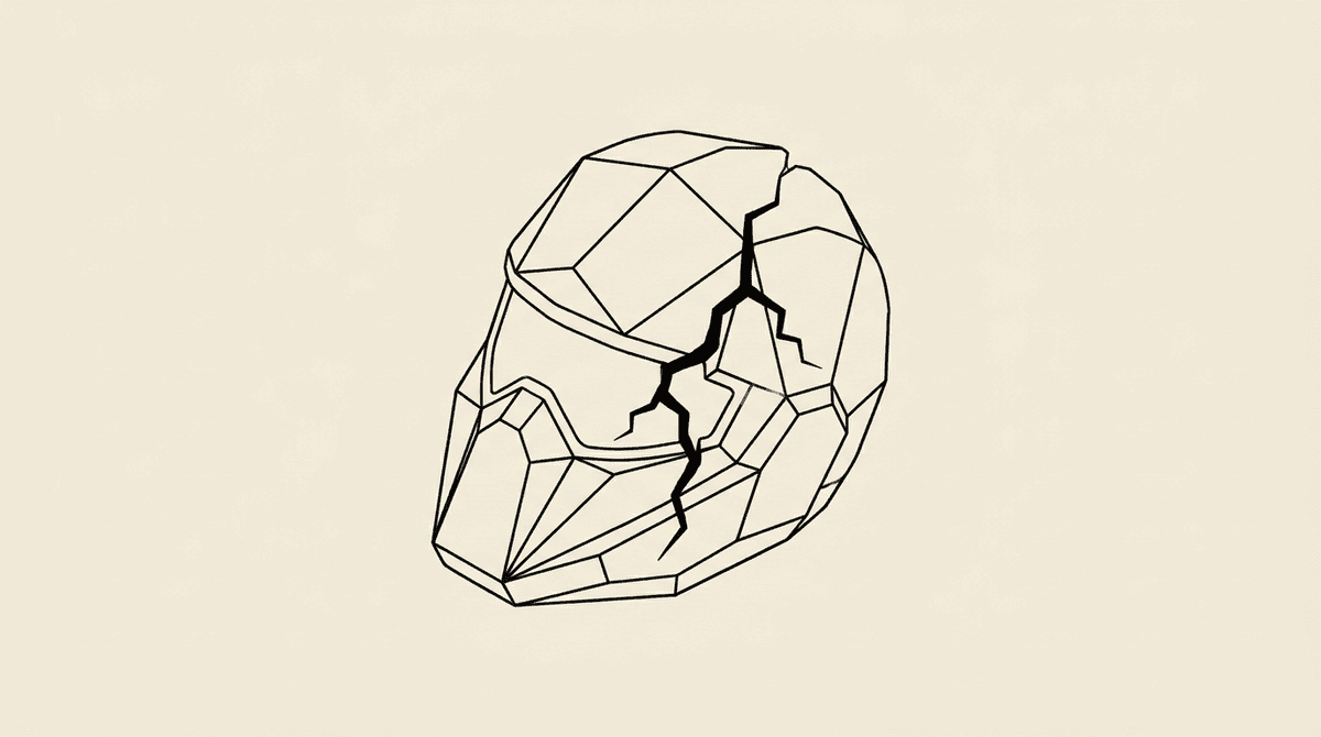 Cracked stealth helmet on its side — playwright-stealth is broken