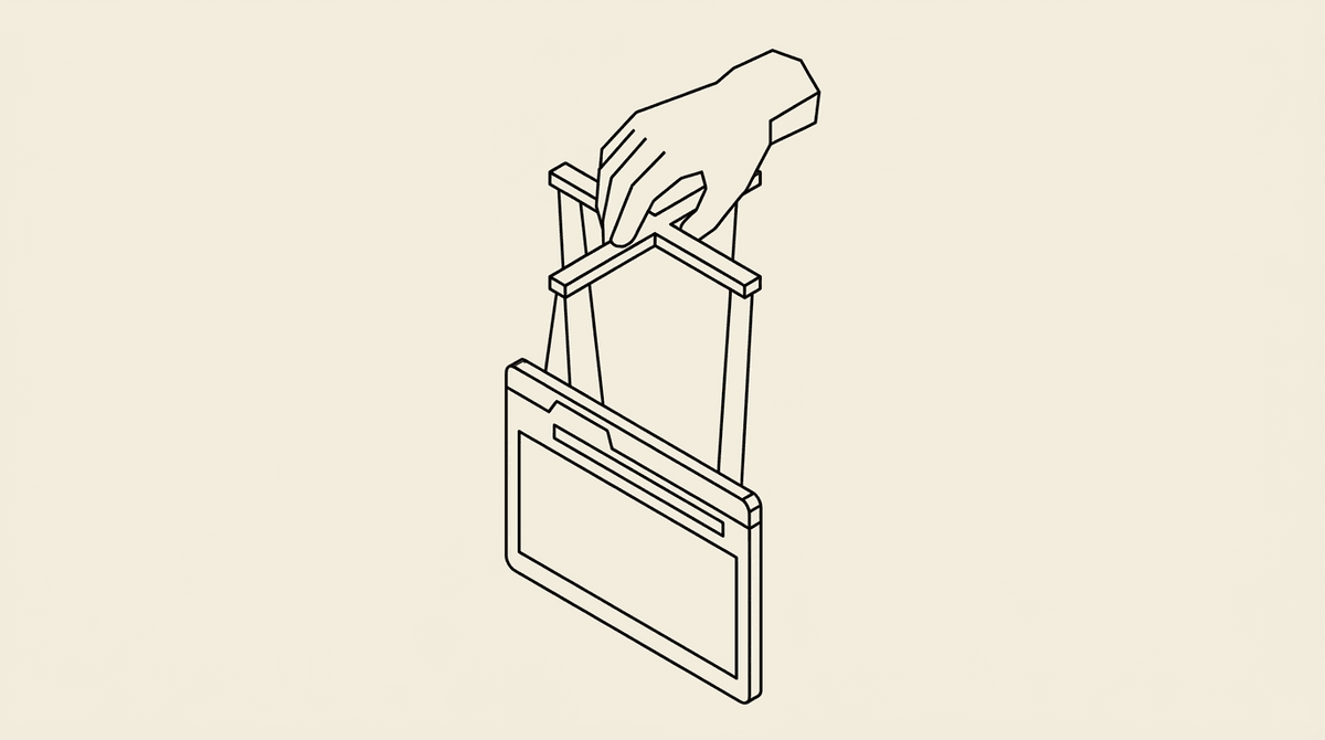 Marionette strings descending to a browser puppet — Puppeteer residential proxy illustration