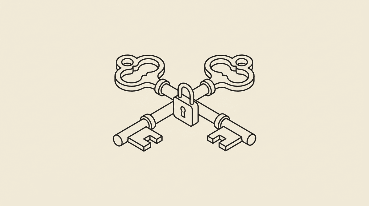 Old-fashioned key with a login lock icon — handling login-required pages