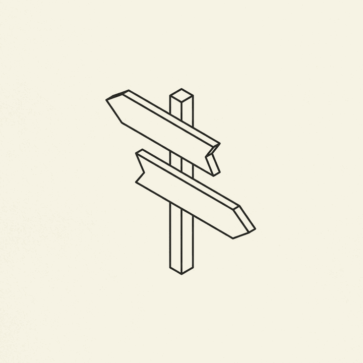 A signpost with two arrows pointing opposite directions — choosing the right web-based browser